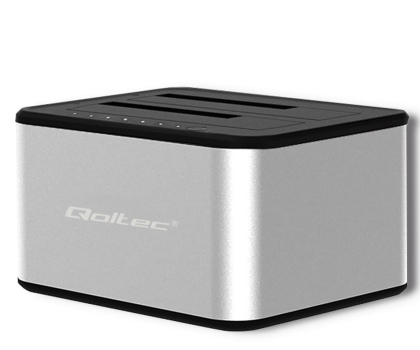 Akcesoria do dysków QOLTEC Stacja dokująca dysków 2x HDD/SSD 2.5"/3.5" SATA/USB 50316